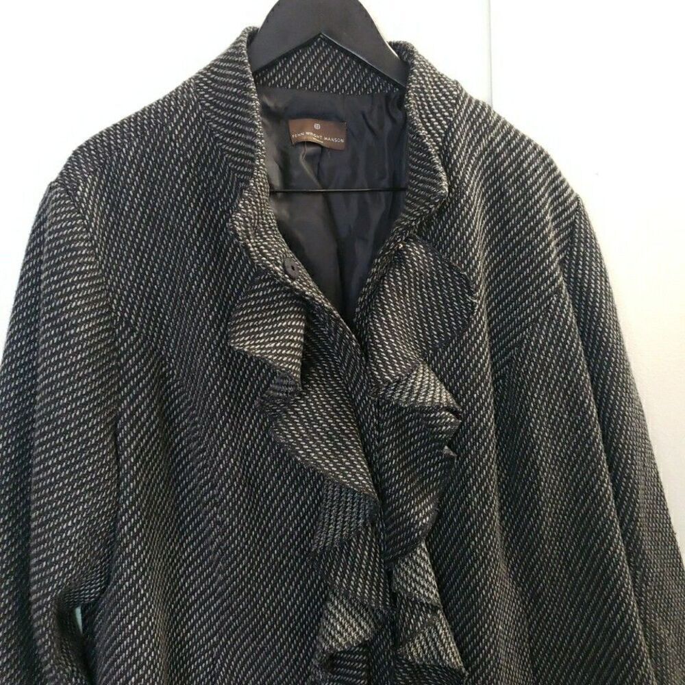 Fenn Wright Mason Jacket Ruffle Front Mock Neck Quite Luxury Womens Size Unk - Picture 2 of 8